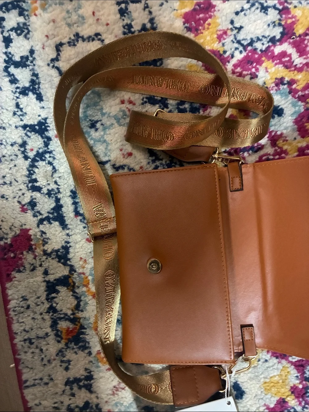 Valentino-Quilted Monogram Crossbody Bag - Brown NWT